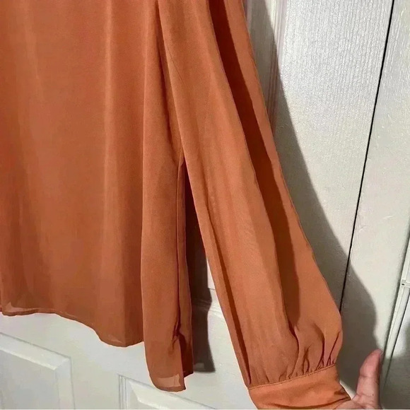 NWOT ZENANA Burnt Orange Peekaboo Sleeve Top | size XL - Picture 5 of 10